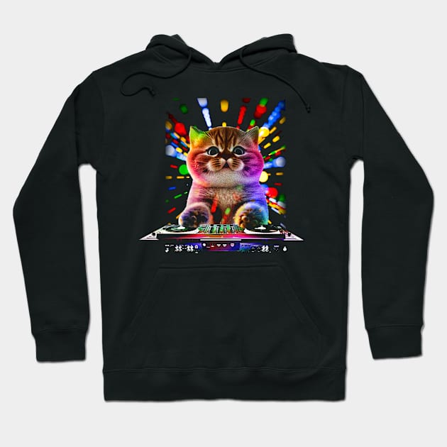 Dj cat Hoodie by clingcling